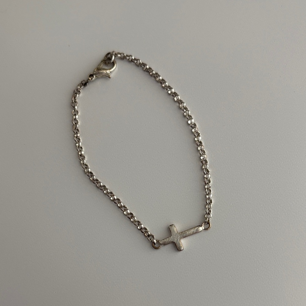 Silver Cross Bracelet